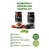 LUTFIYE Organik Marmelat Seti – Kuşburnu ve Böğürtlen – 2’li Karışık, İlave Şeker İçermez (2 x 280g)