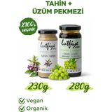 Lutfiye Organik Tahin & Üzüm Pekmezi – Şekeri Meyveden , Katkısız (280 G + 230G) - 510 gr