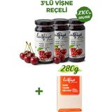 Lutfiye Organik Vişne Reçeli 3’lü Set – Şekeri Meyveden - 840 gr