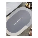 Luti Concept Süper Su Emici Kaymaz Taban Oval Banyo Paspası Diatomik Banyo Lavabo Su Emici Paspas 60 X 39 Cm