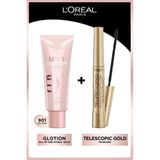 Luua L'oreal Paris Telescopic Maskara & Glotion All-In-One Doğal Işıltı 901 Makyaj Seti - siyah