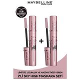 Luua Maybelline New York 2'li Sky High Maskara Seti Hacim Verici Etki ve Büyük Boy Siyah Renk
