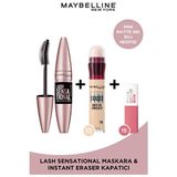 Luua Maybelline New York Lash Sensational Maskara & Instant Eraser Kapatıcı 00 & Matte Ink Ruj 15 Mini - Renkli