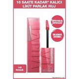 Luua Maybelline New York Uzun Süre Kalıcı Likit Parlak Ruj 145 Rogue Pembe Dolgunlaştırıcı Etki - Renkli