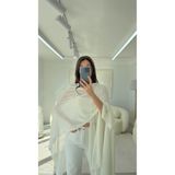 LUUNA STORE İNCE TRİKO PELERİN BLUZ - BEYAZ