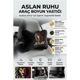 luvak Peluş Aslan Taraftar Nakışlı Oto Boyun Yastığı (2 ADET) Araç Koltuk Boyun Destek Yastığı Seti Oto Aksesuar