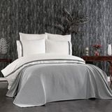 Luvana Home 7 Parça Pamuklu Koton Pike Yatak Örtülü Mahur Çift Kişilik Nevresim Takımı Antrasit - 200 x 220 cm