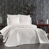 Luvana Home 7 Parça Pamuklu Koton Pike Yatak Örtülü Mahur Çift Kişilik Nevresim Takımı Gri - 200 x 220 cm