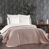 Luvana Home 7 Parça Pamuklu Koton Pike Yatak Örtülü Mahur Çift Kişilik Nevresim Takımı Kiremit - 200 x 220 cm