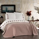 Luvana Home 7 Parça Pamuklu Koton Pike Yatak Örtülü Meriç Çift Kişilik Nevresim Takımı Kiremit - 200 x 220 cm