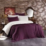 Luvana Home 7 Parça Pamuklu Triko Battaniyeli Feris Çift Kişilik Nevresim Takımı Mor LVNHMNEV1CFER - 200 x 220 cm