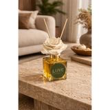 Luve Concept Golden Rose Oda Kokusu 100 ml Beton Gül Dekorlu Çubuklu Dekoratif Oda Kokusu - 1 Adet