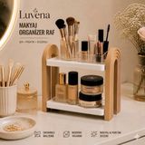 Luvena 2 Katlı Parfüm Organizatörü Makyaj Düzenleyici Raf - Modern Tasarım Banyo ve Makyaj Masası Dekoru