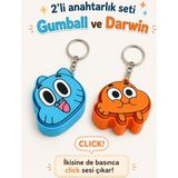 Luvena Gumball Darwin Anahtarlık Seti 2’li Click Sesli Sevimli Karakter Figür Anahtarlık Çanta Aksesuarı