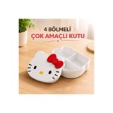 Luvena Hello Kitty 4 Bölmeli Saklama Kutusu Takı Organizer Kozmetik Düzenleyici Çok Amaçlı Masaüstü Kutu