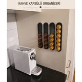 Luvena Kahve Kapsülü Organizeri 4’lü – Duvara Yapışkanlı, 24 Kapsül Kapasiteli, Mutfak & Kahve Köşesi Düzenleyici