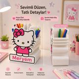 Luvena Kişiye Özel Isimli Hello Kitty Kalemlik Organizer Masaüstü Düzenleyici Kawaii Dekor Kalem Kutusu Ofis Aksesuarı
