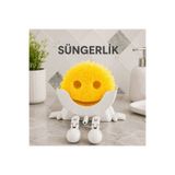 Luvena Sevimli Süngerlik Mutfak Evye Sünger Tutucu | Lavabo Kenarı Sünger Organizeri | Dekoratif Süngerlik Turuncu