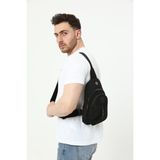 Luvenis Unisex Krinkıl Body Bag Çapraz Askılı Omuz ve Bel Çantası - 000-Siyah