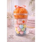 luvesya Banyo & Manikür Bakım Kiti – Lif + Çilekli Peeling + Kalpli Manikür Topu Tek Kullanımlık SPA