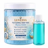 Luvesya Tuz İçerikli Nem Tozu, Banyo, Manikür ve Pedikür Bakım Tozu, 500 g + Köpürtücü (Okyanus)