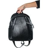 Luvi 1201 Siyah Grain Kadın Sırt Cantası - STANDART - Siyah-Siyah