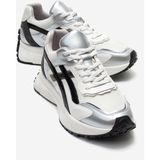 Luvi Calına Gümüş Siyah Beyaz Kadın Sneaker - Gümüş - Siyah - Beyaz
