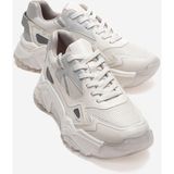 Luvi Fleur Beyaz Gümüş Kadın Sneaker - Beyaz - Gümüş