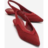 Luvi Lıeve Kırmızı Süet Hakiki Deri Kadın Alçak Topuklu Ayakkabı
