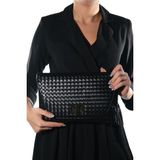 Luvi Maorı Siyah Örgü Kadın Clutch Çanta - STANDART