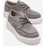 Luvi Mareon Gri Süet Hakiki Deri Bağcıklı Kadın Günlük Ayakkabı