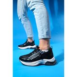 Luvi Oude Siyah Kadın Fermuarlı Kalın Taban Spor Sneakers