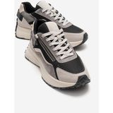 Luvi Rocca Buz Siyah Fermuar Detaylı Kadın Sneaker - Buz - Siyah