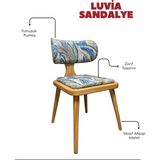 Luvia Sandalye Natural Ahşap Modern Sandalye Hafif Şık Tasarım - Renkli