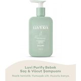 Luviora Organics Luvi Purify Lipid Koruyucu Bebek Saç ve Vücut Şampuanı – Avokado Meyve Özü, Alman Papatyası, Glyceryl Oleate 300 ml