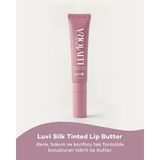 Luviora Organics Luvi Silk Tinted Lip Butter – Shea & Organik Sertifikalı Cupuaçu Butter, Jojoba ve Avokado Yağı, Seramik Aplikatör 15 ml