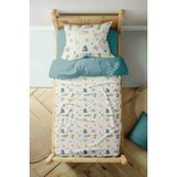 Luvis Store Dinozor Krallığı Çocuk Tek Kişilik Nevresim Takımı - Çarşafsız - Renkli - 160 x 220 cm