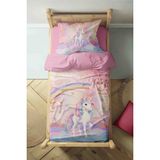 Luvis Store Magic Unicorn - Sihirli Unicorn Desenli Tek Kişilik Çocuk Nevresim Takımı - Çarşaflı - Renkli - 160 x 220 cm