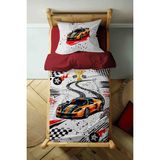 Luvis Store Speed Racer - Yarış Arabası Desenli Tek Kişilik Çocuk Nevresim Takımı - Çarşaflı - Renkli - 160 x 220 cm
