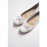 LuviShoes 01 Beyaz Cılt Kadın Babet Ayakkabı