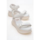 LuviShoes 4760 Beyaz Kadın Sandalet