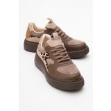 LuviShoes AERE Kahverengi Desenli Kadın Spor Ayakkabı
