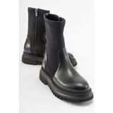 LuviShoes ALİAS Siyah Scuba Kadın Bot