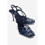 LuviShoes ALLOS Lacivert Kadın Topuklu Ayakkabı