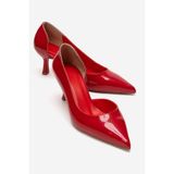 LuviShoes AREL Kırmızı Rugan Kadın Topuklu Ayakkabı