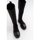 LuviShoes Bella Siyah Scuba Kadın Çizme