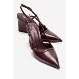LuviShoes CELIA Bordo Cilt Sivri Burunlu Kadın Dolgu Topuklu Ayakkabı