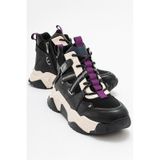 Luvishoes Clara Siyah Mor Kadın Spor Bot Mor - Siyah