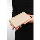 LuviShoes DALLAS Koyu Bej Saten Kadın Abiye Çanta