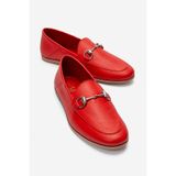 LuviShoes F03 Kadın Kırmızı Cilt Babet